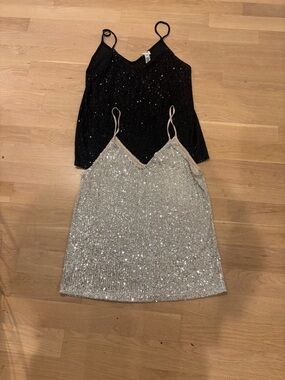 BiBi Black and Champagne Sequin Camisole